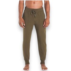 Pair of Thieves Men's Lounge Pants olive green Tapered Fit Full Midweight S